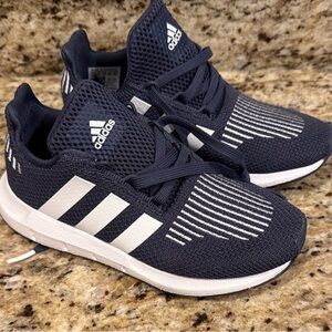 Adidas Kids Dark Blue and White Sneakers